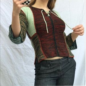 *SOLD on depop* beautiful 70s knit peasant top!